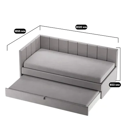 Кровать со вторым выдвижным спальным местом LINE М2
