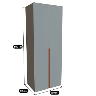 Шкаф двухдверный глубокий, фасады в эмали LE210.60-1