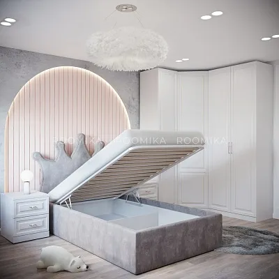 Кровать мягкая QUEEN с подъемным механизмом, 120x200