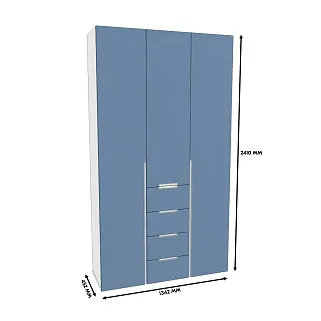 Шкаф трехдверный с ящиками узкий, фасады в эмали LE203.44