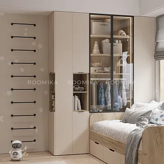 Шкаф трехдверный со стеклом в профиле с подсветкой LF212.4-120 L/R