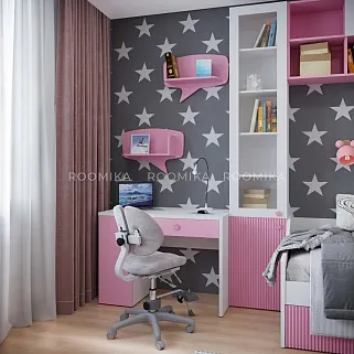 Cтол письменный с тумбой с фасадами в эмали LE717 L/R