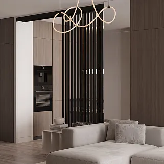 Раздвижная стеклянная перегородка для кухни GRACE 22