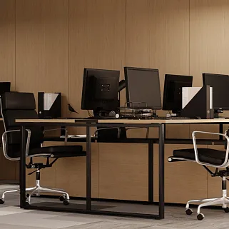 Офис со столами на металлических опорах №2