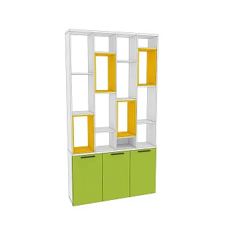 Стеллаж-тумба перегородка со вставками L239.130