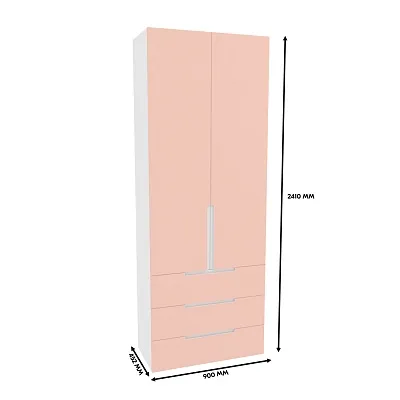 Шкаф книжный/для одежды с тремя ящиками, фасады в эмали LE213