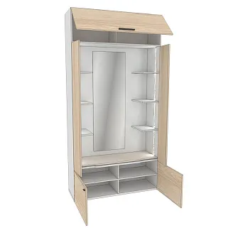 Секция с зеркалом и полками с подсветкой L408