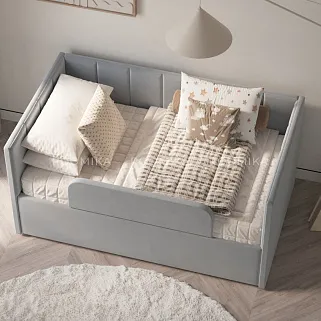 Кровать с подъемным механизмом и ящиком для белья с бортиком LINE 1, 90х160