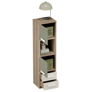 Cтеллаж сквозной книжный на 4 ниши с фасадом E804