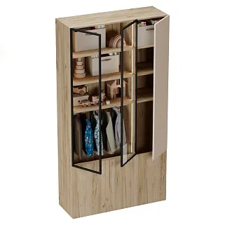 Шкаф трехдверный со стеклом в профиле с подсветкой LF212.4-120 L/R