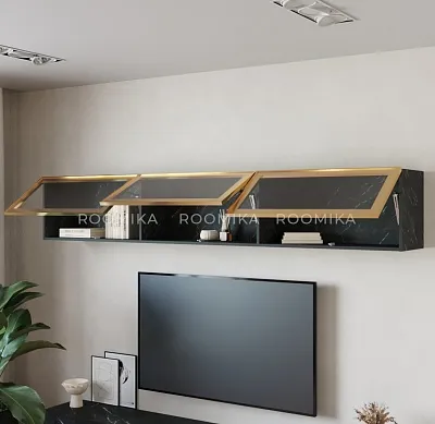 Антресоль с двумя откидными стеклянными дверями R324.35ST