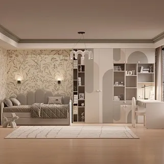 Ниша с рабочей зоной, фрезерованные фасады в эмали LE425 L/R