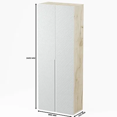 Шкаф 2 дверный, фрезерованные фасады в эмали LE210.44-1