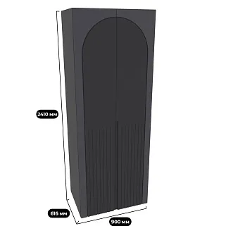 Шкаф 2 дверный, фрезерованные фасады в эмали LE-210.60-2