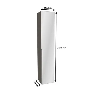 Шкаф 1 дверный узкий с зеркалом, фасады в эмали  LE-220.44-4Z