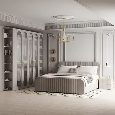 Тумба прикроватная 2 ящика, фрезерованные фасады в эмали LE701