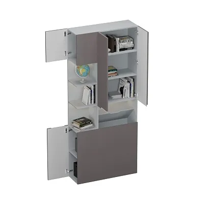 Шкаф с нишей с подсветкой, фасады в эмали LE212.3-90