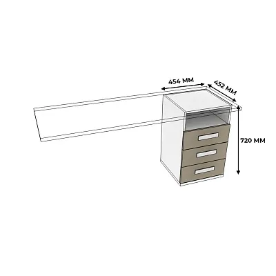 Тумба опора для стола с ящиками и нишей E705