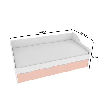 Кровать односпальная, фасады в эмали LE902.190, 90x190