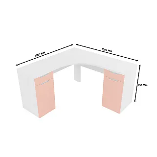 Cтол угловой равносторонний, фасады в эмали LE716