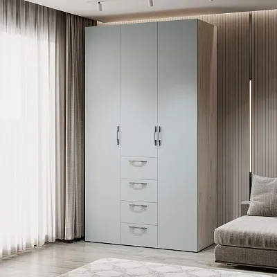 Шкаф трехдверный с ящиками глубокий L203.60