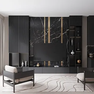 Гостиная в темной эмали №4