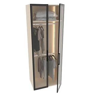 Шкаф для спальни с двумя штангами и полкой с подсветкой R210.60-1