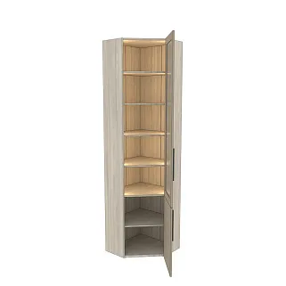 Шкаф угловой книжный со стеклом L247.1 с подсветкой