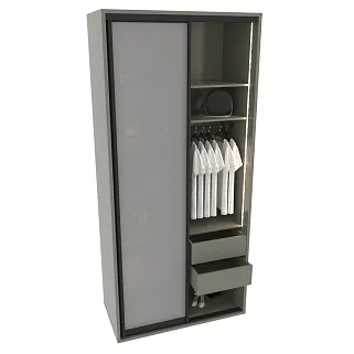 Шкаф-купе ХG126.60-3, профиль INTEGRO, стекло Сатинато белое, с подсветкой