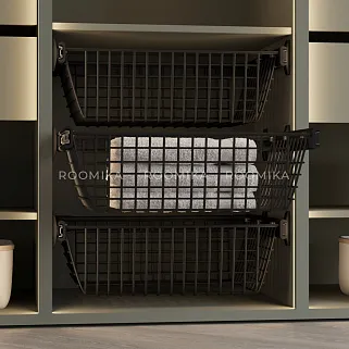 BELLE Корзина для белья 600 мм, цвет черный, BE60BABL