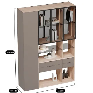 Шкаф-стеллаж для зонирования помещения с подсветкой LGF265.45 L/R