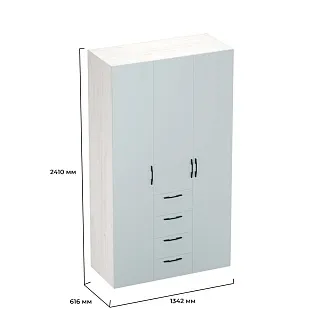 Шкаф трехдверный с ящиками глубокий L203.60