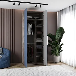 Шкаф 2 дверный, фрезерованные фасады в эмали LE-210.60-4