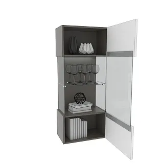 Шкаф навесной с подсветкой, фасады в эмали LE-350