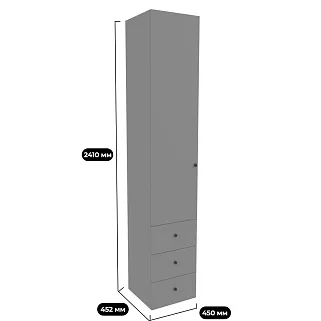 Шкаф однодверный с ящиками L223