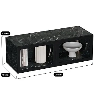 Антресоль с двумя откидными стеклянными дверями R312.45ST с подсветкой