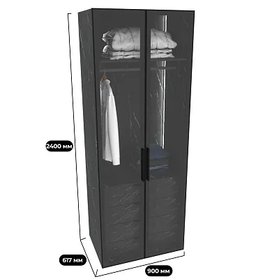 Шкаф для спальни с четырьмя ящиками и штангой с подсветкой R210.60-3