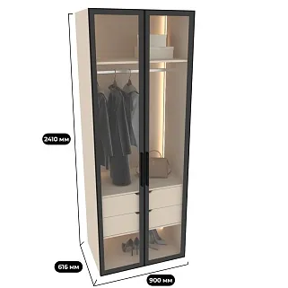 Шкаф для спальни с двумя ящиками и штангой с подсветкой R210.60-2