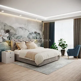 Кровать двуспальная мягкая MIRA с подъемным механизмом, 160x200
