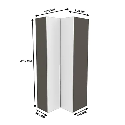Шкаф угловой, фасады в эмали LE207 L/R