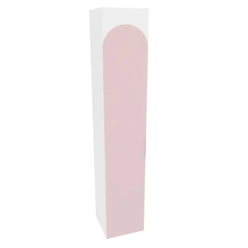 Шкаф однодверный со полками узкий, фрезерованные фасады в эмали LE220.44-4