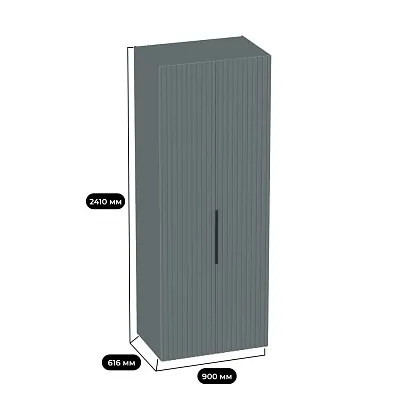 Шкаф 2 дверный, фрезерованные фасады в эмали LE210.60-1