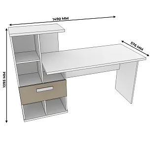 Рабочий стол со встроенным стеллажом HOF421