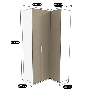 Шкаф угловой со складной дверью E209 L/R