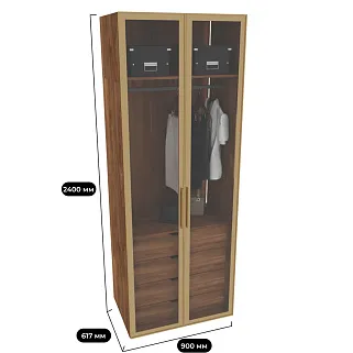 Шкаф для спальни с четырьмя ящиками и штангой с подсветкой R210.60-3