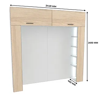 Ниша для кровати с секциями с подсветкой L407.44