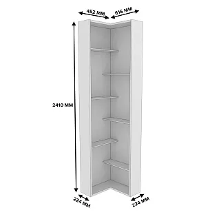 Стеллаж завершающий угловой L-230.60 L/R
