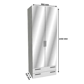Шкаф двустворчатый с ящиками с зеркалом LG-211.60Z