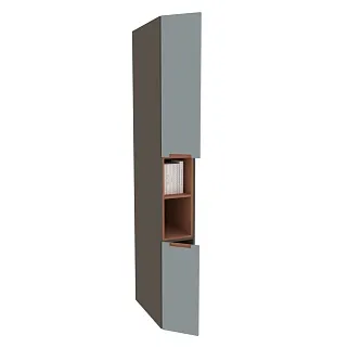 Шкаф книжный с нишей узкий, фасады в эмали LE226.300.600