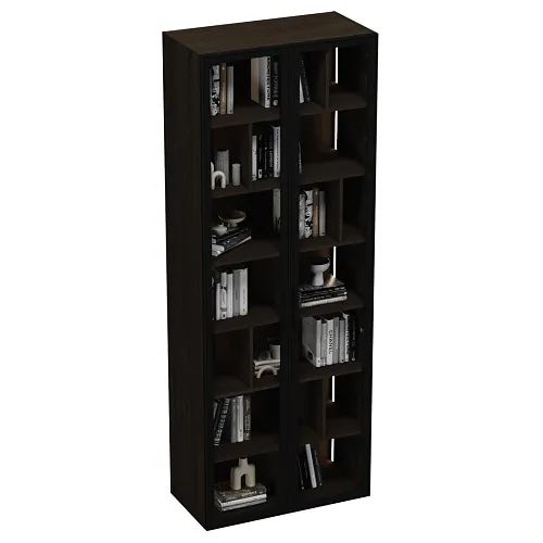 Шкаф-стеллаж со стеклянными фасадами с подсветкой R212